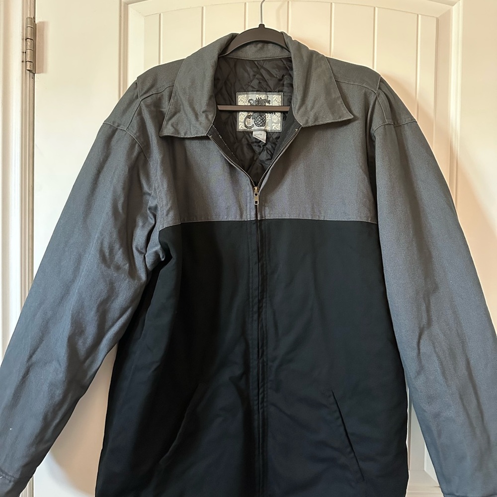 Men's Pineapple Connection 100% Cotton Gray and Black Zip Up Jacket Size Large